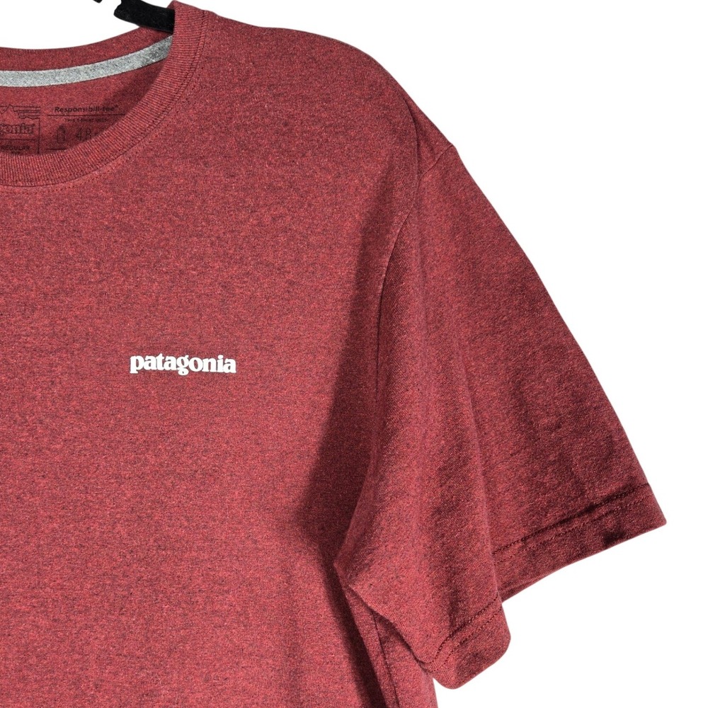 Patagonia Fly Fishing T-Shirt Men Medium Burgundy Responsibili-Tee Trout Graphic - Picture 6 of 12